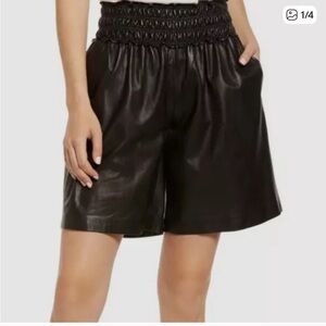 $595 Rag & Bone Women's Black Callie Leather Shorts Size S